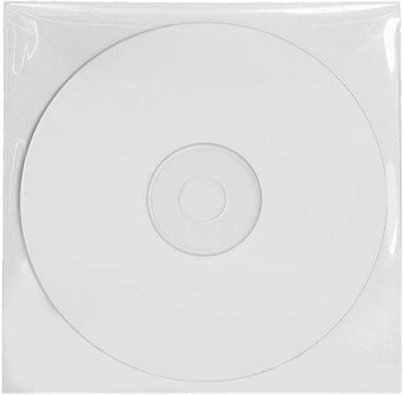Maxtek 50 Pieces Clear Transparent CPP Plastic CD DVD Sleeves Envelope Holder, 100 Micron Thickness.
