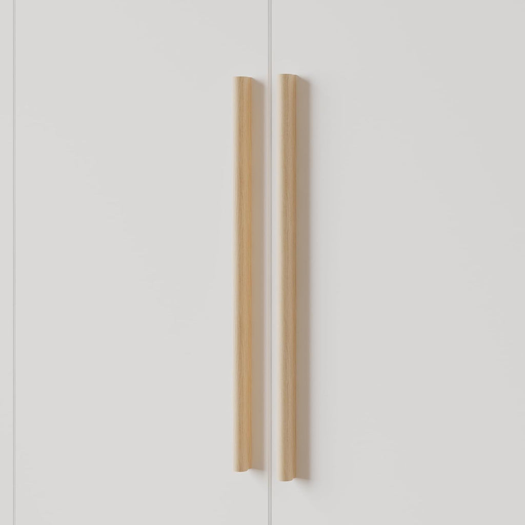 AGOTENI Armoire Wardrobe Closet with 4 Doors & 2 Hanging Rods, Wooden Clothing Storage Cabinet with Shelves for Bedroom, White, 19.7" D x 63" W x 70.9" H