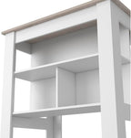 Kitchen Island with Three Shelves Light Gray/White Finish | Tabletop with silver nanoparticles protective film for hygiene