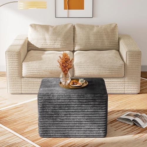 WLIVE 26'' Ottoman, Lightweight, Movable Foot Rest Stool for Living Room, Grey