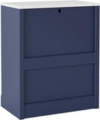 Merax Kitchen Pantry Storage Cabinet Freestanding Cupboard with Darwer, 2 Adjustable Shelves and 2 Door Shelves Coffee Bar Cabinet for Kitchen, Dining, Living Room, Blue x 2