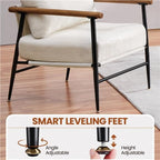 Yaheetech Accent Chairs Set of 2, Modern Living Room Chairs, Ivory | Boucle Fabric Lounge Chair with Metal Frame, Plush Back Pillow and Seat Cushion for Living Room Bedroom Vanity Waiting Room