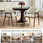 MALOL Wooden Dining Chairs Set of 4, Modern Fabric Upholstered Dining Room Chair, Kitchen Side Chairs, Farmhouse Dinner Chair with Curved Open Back for Kitchen, Beige