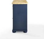 HomeStock Renaissance Rhapsody Kitchen Island with Durable Top and Optional Casters - Island/Cart, Versatile Storage Kitchen Island, Elegant Kitchen Cart Navy