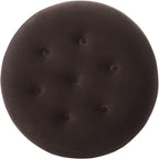 Jennifer Taylor Home Yolanda 24" Round Upholstered Accent Ottoman, Deep Brown Performance Velvet