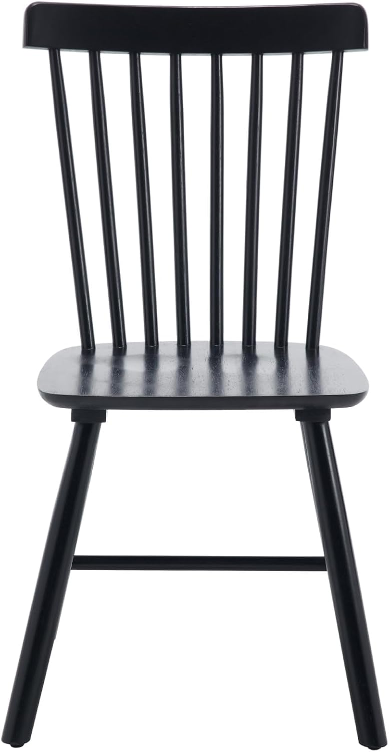 Kmax Dining Chairs Set of 4 Vintage Kitchen Chairs Windsor Chairs with Solid Wood Legs Farmhouse Country Style, Black