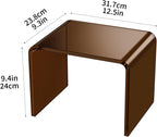 Acrylic Step Stool Small Clear Acrylic Foot Stool for Bathroom Bedroom Kitchen with Non-Slip,Holds Up to 250lbs (Dark Brown, 12.6'' x 9'' × 9.8'')