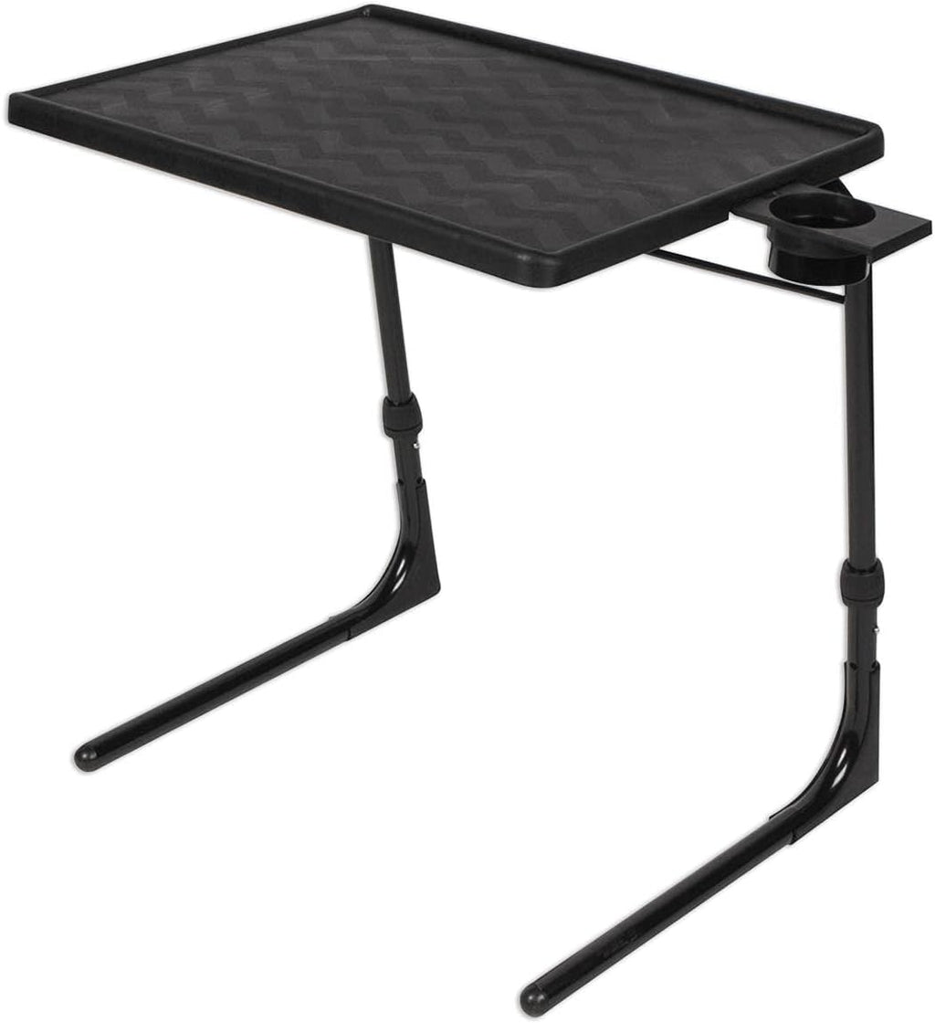 Table-Mate TV Tray Table | Portable Desk Folding Dinner Tray, Couch Table Trays for Eating Snack Food, Portable Laptop Desk, Bed Trays for Eating | Adjustable TV Trays with 3 Angles and Cup Holder