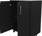 Storage Cabinet Lions, Double Door and Casters, Black Wengue Finish