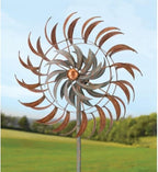 Regal Art & Gift Copper Petals Wind Spinner – Metal Yard Decorations Outdoor | Kinetic Garden Spinner for Lawn, Pathway, or Flower Bed | Weather-Resistant Outdoor Sculpture - 24 Inch