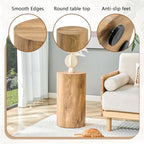 Round Side Table, End Table Living Room Table, Sofa Couch Bedside Table, Nightstand for Small Spaces, No Assembly Required - Ready to Use