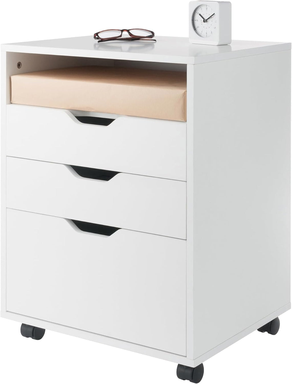 Winsome Halifax Mobile Storage Cabinet with 5 Drawers in White, Stylish & Functional Home Storage Cabinet for Filing, Kitchen Organization, Moveable Furniture for Office, Dorms, Apartments