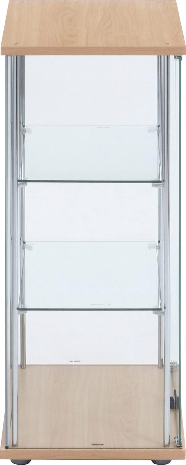 不二貿易(Fujiboeki) Fuji Boeki 72801 Collection Case, Figure Case, 3 Tiers, Width 23.8 x Depth 14.4 x Height 33.5 inches (60.5 x 36.5 x 85 cm), Natural, Wide, Rear Mirror, Assembly Required