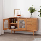 Entryway Cabinet Nordic Solid Wood Sideboard Modern Living Room Storage Cabinet Buffet Cabinet with Drawers for Hallway, Entrance, Living Room Sideboard Storage Cabinet(A)