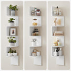 VASAGLE Corner Shelf Wall Mount, 5-Tier Floating Corner Bookshelf, Plant Shelf for Bedroom, Living Room, Bathroom, Home Office, Cloud White