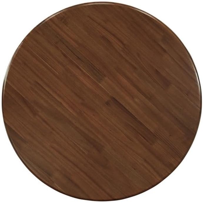 BOWERY HILL Traditional Round Rubberwood Dining Table, 36" W x 36" D x 30" H, Walnut Finish, Pedestal Base, Durable Small Kitchen or Dining Room Table, Space-Saving Antique Design