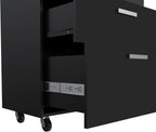 3 Drawers Storage Cabinet with Casters Lions Office, Black Wengue Finish