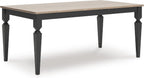 Signature Design by Ashley Mendinfort Casual Mango Wood Dining Table, Light Brown & Black