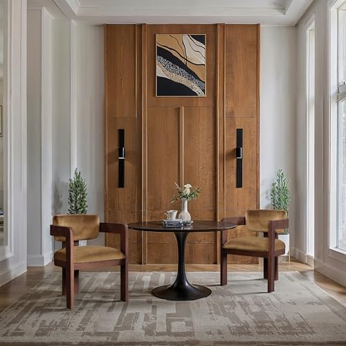 Meridian Furniture Sacha Velvet/Rubberwood Dining Chair, Saddle, Set of 2