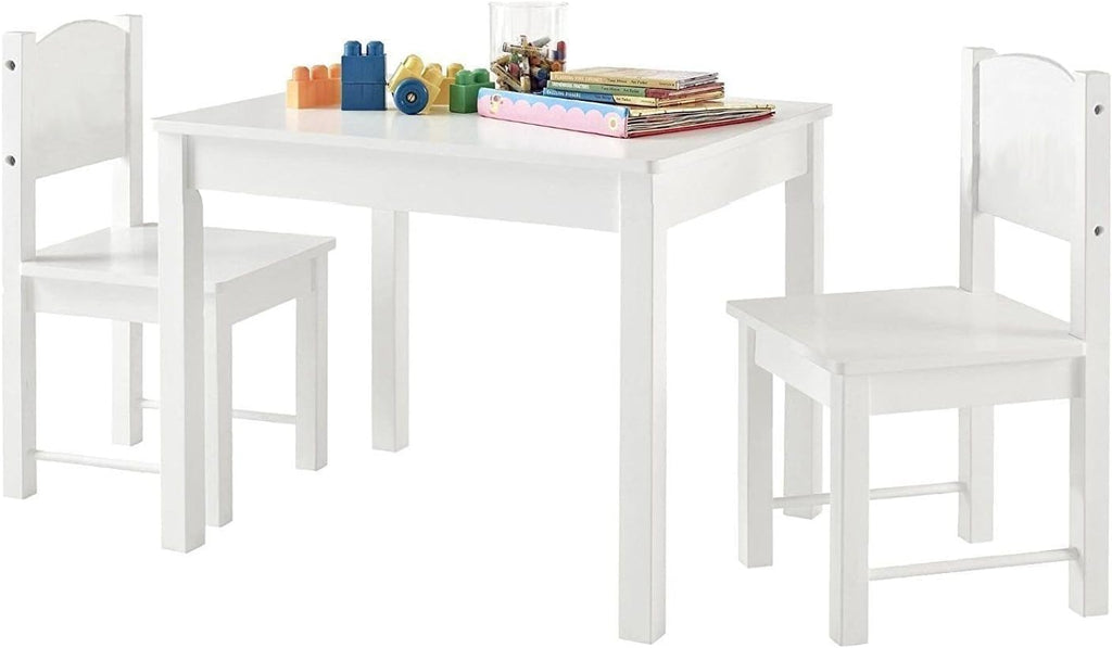 HYGRAD BUILT TO SURVIVE Kids Wooden Table and Chair Set - Stable and Sturdy Toddler Activity Table for Craft, Art - Perfect Children Gift for Livingroom, Daycare, Classroom, Playroom (White)