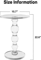 Acrylic Side Table, Acrylic End Table,Clear Round Side/End Table with Support Rod for Office Living Room Bedroom, Modern Drink Table/Clear Nightstand, Easy Assembly (2 pcs)