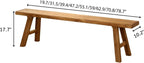 Farmhouse Indoor Wooden Living Room Dining Benchs Narrow Noodle Bench For Entryway 2" Thick Tabletop Skinny Bench For End Of Bed Solid Wood Shoe Benchs Easy To Assemble Sturdy For Kitchen(55.1")
