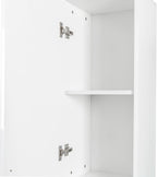 Freestanding Cabinet with Inadjustable Shelves and Two Doors for Kitchen, Dining Room, White