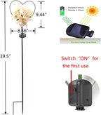 Starryfill Garden Solar Lights Outdoor Heart-Shaped with White Lily Flowers, Metal Stake Lights with 25led Warm White Decorative for Remembrance Gifts Cemetery Decorations Birthday's Day