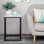 Telephone Table, Marble Side Table Nordic Living Room Square Sofa Corner Table Telephone Table Bedroom Bedside Table Balcony Coffee Table(Color:Black)