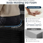 108” Modular Sectional Sofa, Right Facing Chaise (Sitting: Chaise on Your Right), Black Corduroy Cloud Couch, Deep Seat 5-Seater, Converts to Bed, No Assembly Required for Living Room