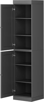 Palace Imports Solid Wood Pantry Cabinet - Tall Narrow Storage Cabinet with Shaker Doors - 16.5" W x 71.5" H - Gray, Kitchen Cupboard, Adjustable Shelves, 100% Eco-Friendly Wood, Modular