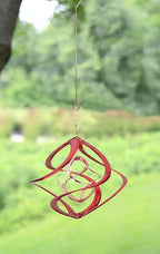 Red Carpet Studios Deluxe Double Helix Cosmix Wind Spinner, 14-Inch, Red and Copper