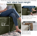 Green 134 Inch U-Shaped Modular Sectional Sofa, Corduroy Cloud Couch with Dual Chaise, High-Resilience Foam & Spring Coils, Deep Seat Lounge with 2 Cupholders & Side Pockets, No Assembly