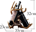 Small Deer Antler Wine Rack – Free-Standing Countertop Holder for Wine Bottles and Storage