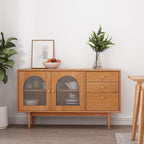 Entryway Cabinet Nordic Solid Wood Sideboard Modern Living Room Storage Cabinet Buffet Cabinet with Drawers for Hallway, Entrance, Living Room Sideboard Storage Cabinet(A)