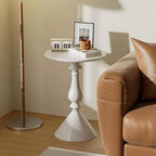 End Table, Small Side Table Round Drink Table for Living Room, Modern Coffee Table for Small Space, Round Nightstand for Plant, Books, Drink, Indoor, Outdoor, White