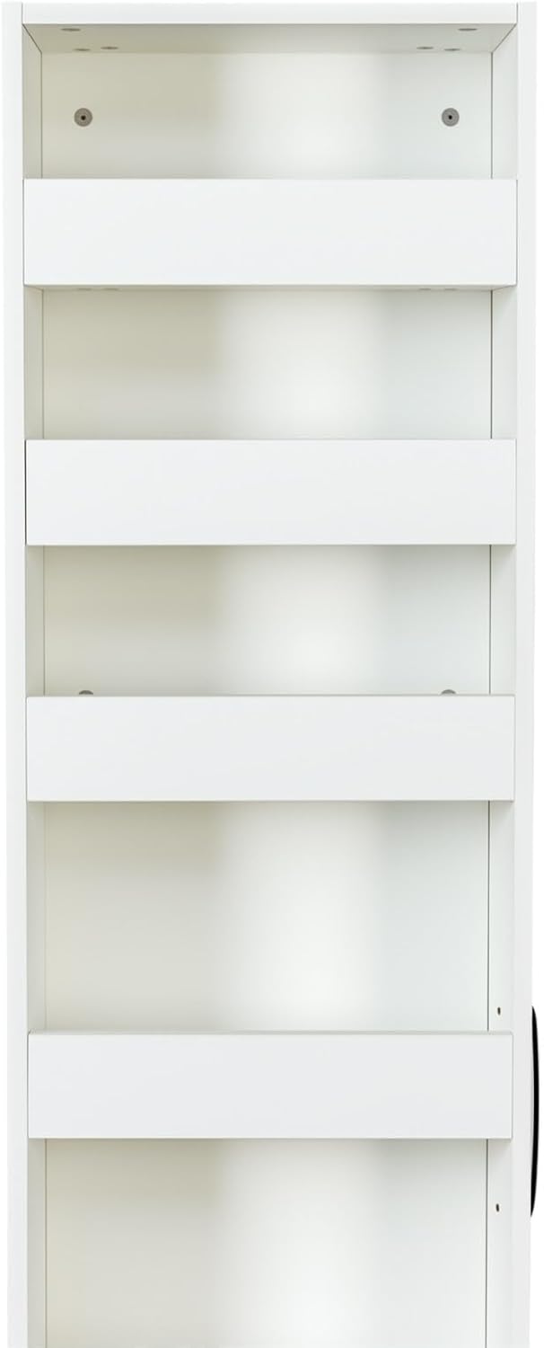 KEIKI 7 Tier Pull-Out Kitchen Pantry Storage Cabinet, Multi-Tier Single-Sided Open Shelf, Spice Rack Next to Fridge, Wood Hutch Food Pantries Cupboard for, Dining Room, Narrow Spaces