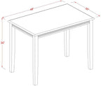 East West Furniture YAT-ANA-T Yarmouth Rectangle Kitchen Dining Table, 30x48 Inch, Natural