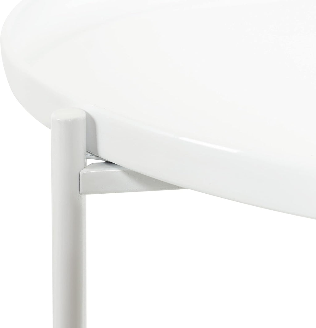 Kate and Laurel Ulani Modern Nesting Side Table, Set of 2, White, Sophisticated Glam End Tables for Storage and Display