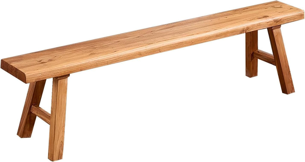 Front Entryway Bench Indoor Hallway Bedroom End of Bed Farm House Rustic Dining Table Vintage Narrow Noodle Bench Solid Wood (L 47.2″x10.2″W x 17.7″H)
