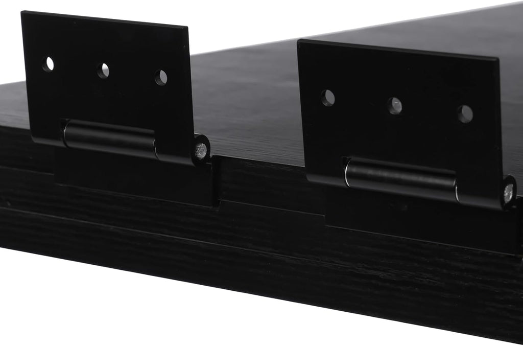 Wall Mounted Folding Table, Solid Wood Multi-Layer Fold Down Desk 132lbs Load-Bearing, Space-Saving for Kitchen, Home Office & Small Spaces (Black)