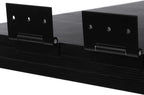 Folding Dining Table, Wall Mounted Folding Table with Support Legs, 29.52 x 15.75 x 29.13 Inch Sturdy Kitchen Desk, Wooden Desk for Small Space Bedroom Living Room Study Room Lounge Office (Black)