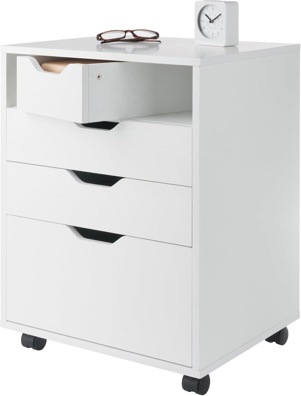 Winsome Halifax Mobile Storage Cabinet with 5 Drawers in White, Stylish & Functional Home Storage Cabinet for Filing, Kitchen Organization, Moveable Furniture for Office, Dorms, Apartments