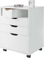 Winsome Halifax Mobile Storage Cabinet with 5 Drawers in White, Stylish & Functional Home Storage Cabinet for Filing, Kitchen Organization, Moveable Furniture for Office, Dorms, Apartments