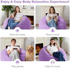 Homguava 3FT Bean Bag Chair for Adults,Teardrop Beanbag Chair with Handle | Big Bean Bag with Memory Foam Filled and Ultra Soft Corduroy Cover for Living Room, Bedroom（Pink 3FT)