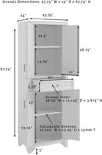 HomeStock 2-Piece Pantry Set - Distressed White Storage Cabinets - Adjustable Shelving - Modular Design