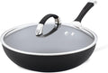 Circulon 82687 Espree Hard Anodized Nonstick Deep Frying Pan / Fry Pan / Skillet with Lid and Helper Handle - 12 Inch, Black