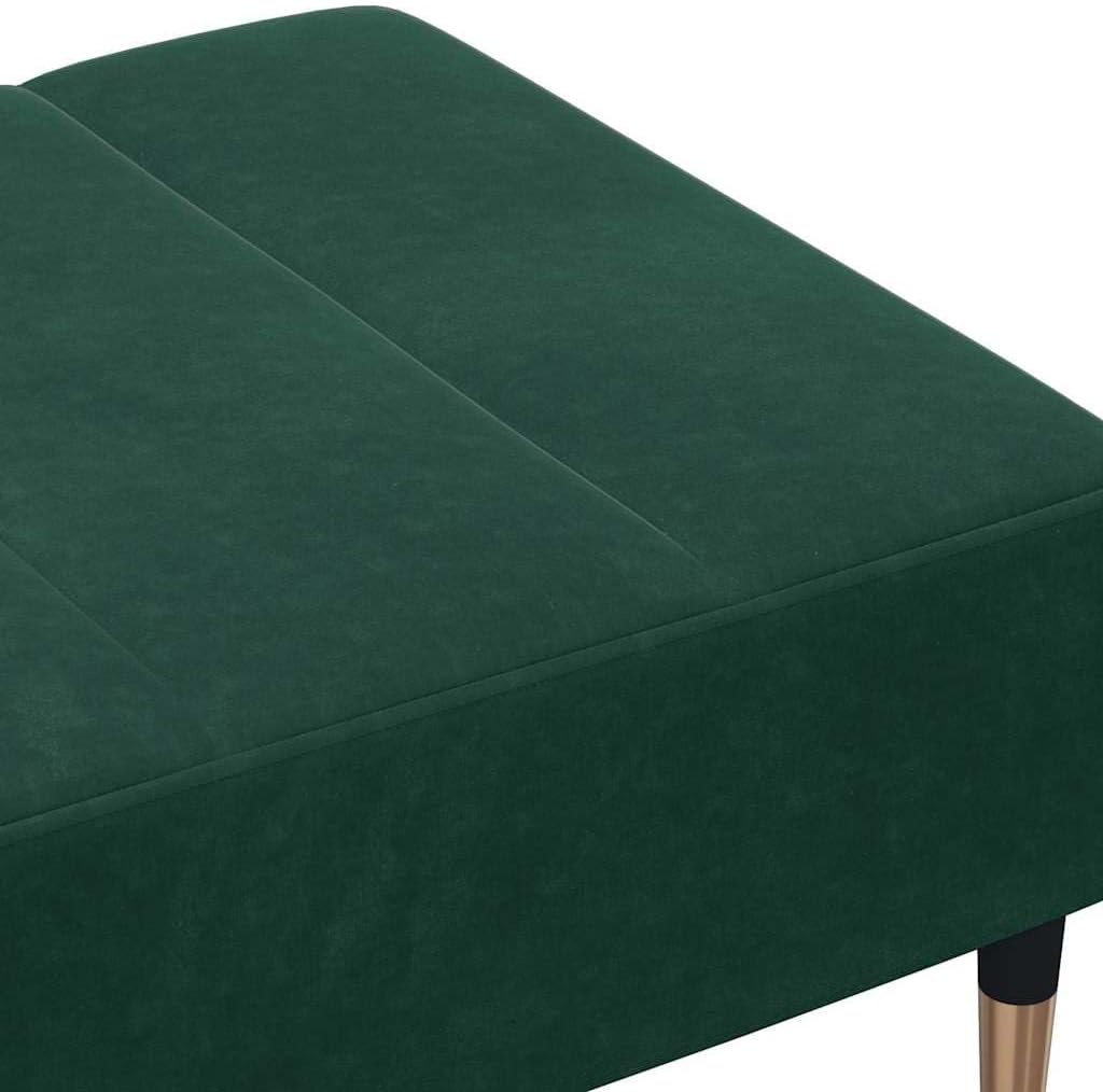 Dark Green Velvet Footstool, Stable Plywood Frame Footrest for Sofa or Recliner, Cozy and Compact Stool for Living Room