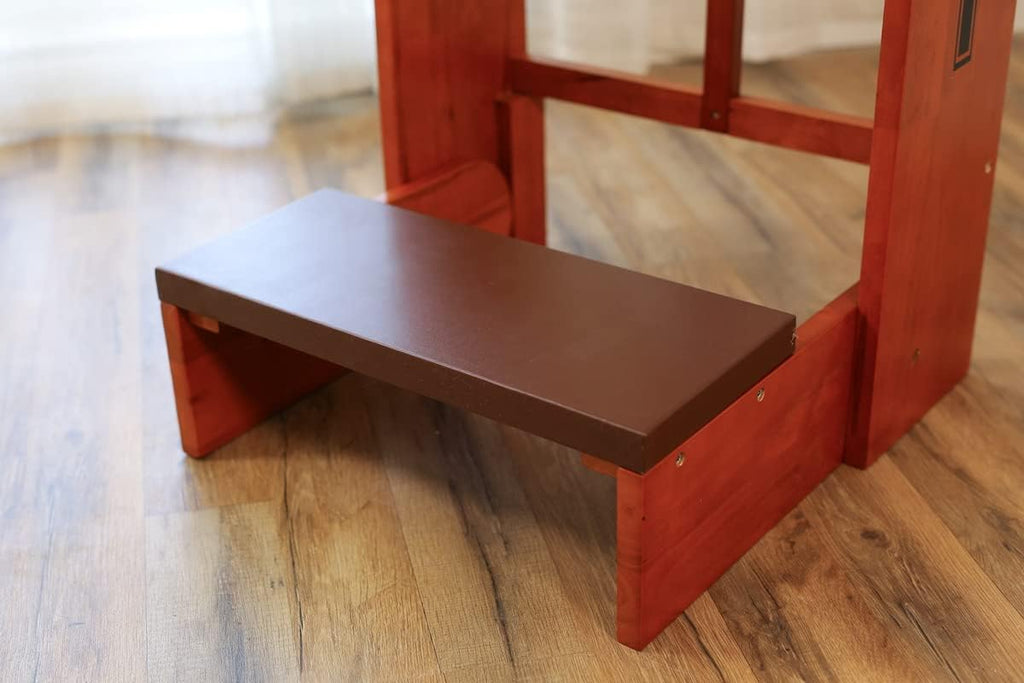 Prayer Bench Stool Table, Wooden Church Prayer Chair Padded Kneeler Shelf Folding Chair for Kneeling at Home