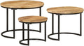 Nesting Tables 3 pcs Solid Mango Wood | Space-Saving Design, Sturdy Tabletop, Versatile for Living Room, Bedroom, Office